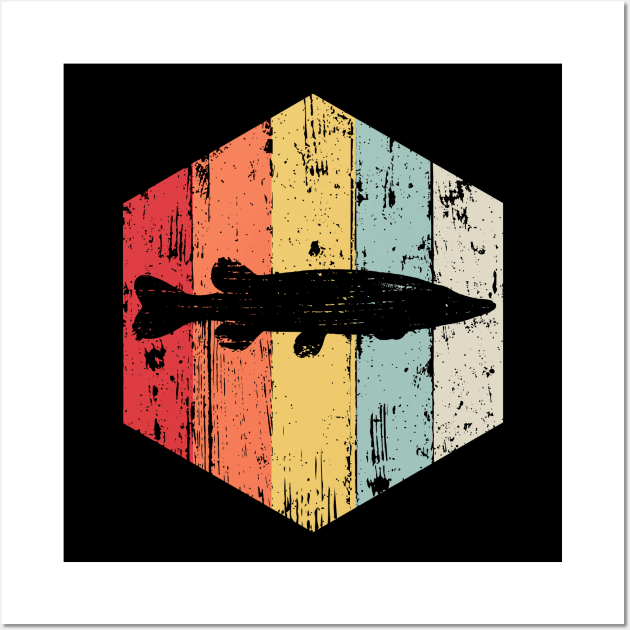 Retro Vintage Northern Pike Fishing Fisherman Wall Art by MarkusShirts